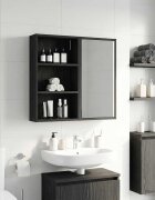 vidaXL Банен стенен шкаф Черен Дъб 40 x 14 x 70 см