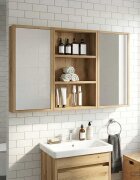 vidaXL Банен стенен шкаф Дъб Артизан 40 x 10 x 605 см