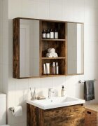 vidaXL Банен стенен шкаф Пушена Дъб 40 x 14 x 70 см