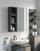 vidaXL Банен стенен шкаф Сиво Сонома 20 x 14 x 70 см