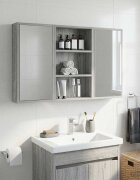 vidaXL Банен стенен шкаф Сиво Сонома 40 x 10 x 605 см