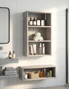 vidaXL Банен стенен шкаф Сиво Сонома 40 x 16 x 625 см