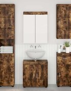 vidaXL Банен стенен шкаф TULUM Димян дъб 37 x 245 x 86 см