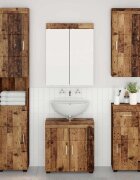 vidaXL Банен стенен шкаф TULUM Старо дърво 37 x 245 x 86 см