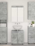 vidaXL Банен стенен шкаф TULUM Циментено сиво 37 x 245 x 86 см
