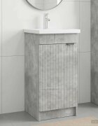 vidaXL Баня с мивка Бетонно сиво 42 x 40 x 845 см Инженерна дървесина