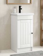 vidaXL Баня с мивка Бял гланц 42 x 40 x 845 см Инженерна дървесина