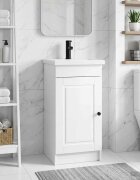 vidaXL Баня с мивка Бял гланц 42 x 40 x 845 см Инженерна дървесина