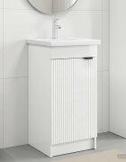 vidaXL Баня с мивка Бял гланц 42 x 40 x 845 см Инженерна дървесина