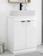 vidaXL Баня с мивка Бял гланц 54 х 35 х 83 см Инженерна дървесина