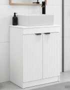 vidaXL Баня с мивка Бяло 54 х 35 х 83 см Инженерна дървесина