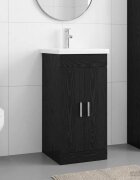 vidaXL Баня с мивка Черен дъб 42 x 40 x 845 см Инженерна дървесина