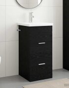 vidaXL Баня с мивка Черен дъб 42 x 40 x 845 см Инженерна дървесина