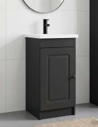 vidaXL Баня с мивка Черно 42 x 40 x 845 см Инженерна дървесина