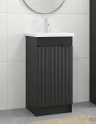 vidaXL Баня с мивка Черно 42 x 40 x 845 см Инженерна дървесина