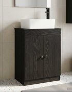 vidaXL Баня с мивка Черно 54 х 35 х 83 см Инженерна дървесина