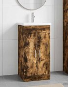 vidaXL Баня с мивка Опушен дъб 42 x 40 x 845 см Инженерна дървесина