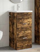 vidaXL Баня с мивка Опушен дъб 42 x 40 x 845 см Инженерна дървесина