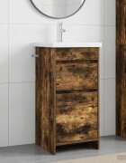 vidaXL Баня с мивка Опушен дъб 42 x 40 x 845 см Инженерна дървесина