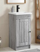 vidaXL Баня с мивка Сив Сонома 42 x 40 x 845 см Инженерна дървесина