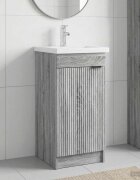vidaXL Баня с мивка Сив Сонома 42 x 40 x 845 см Инженерна дървесина