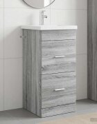vidaXL Баня с мивка Сив Сонома 42 x 40 x 845 см Инженерна дървесина