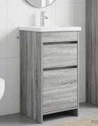 vidaXL Баня с мивка Сив Сонома 42 x 40 x 845 см Инженерна дървесина