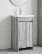 vidaXL Баня с мивка Сив Сонома 42 x 40 x 845 см Инженерна дървесина