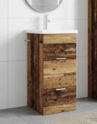 vidaXL Баня с мивка Старо дърво 42 x 40 x 845 см Инженерна дървесина