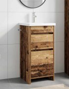vidaXL Баня с мивка Старо дърво 42 x 40 x 845 см Инженерна дървесина