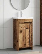 vidaXL Баня с мивка Старо дърво 42 x 40 x 845 см Инженерна дървесина