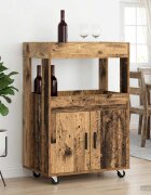 vidaXL Бар Карт Дъбова дървесина 60 x 395 x 89 см Инженерна дървесина