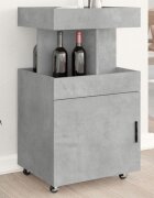 vidaXL Бар количка бетонно сива 50x41x89 см инженерно дърво