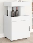 vidaXL Бар количка бяла 50x41x89 см инженерно дърво