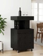vidaXL Бар количка Черен дъб 50 x 41 x 89 см Инженерна дървесина