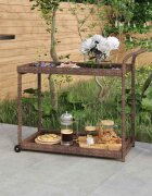 vidaXL Бар количка кафява 100x45x83 см полиратан
