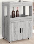 vidaXL Бар количка сив сонома 60x395x89 см инженерно дърво