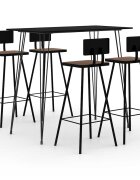 vidaXL Бар комплект от 5 части черен