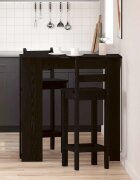 vidaXL Бар маса 102 x 50 x 1035 см Инженерна дървесина Черния дъб