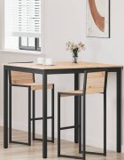 vidaXL Бар маса 110 x 110 x 105 см Солидно борово дърво Естествен