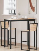 vidaXL Бар маса 110 x 55 x 105 см Солидно борово дърво Естествен