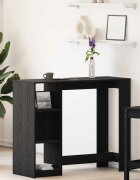 vidaXL Бар маса 124 x 46 x 103.5 см Инженерна дървесина Черния дъб