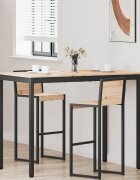 vidaXL Бар маса 140 x 80 x 105 см Солидно борово дърво Естествен