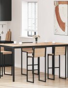 vidaXL Бар маса 200 x 100 x 105 см Солидно борово дърво Естествен