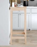 vidaXL Бар маса 50x50x110 см борово дърво масив