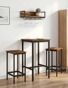 vidaXL Бар маса 52 x 52 x 90 см Инженерна дървесина Старо дърво