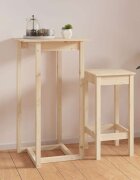 vidaXL Бар маса 60x60x110 см борово дърво масив