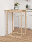 vidaXL Бар маса 80x80x110 см борово дърво масив