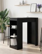 vidaXL Бар маса 95 x 47 x 1035 см Инженерна дървесина Черен дъб