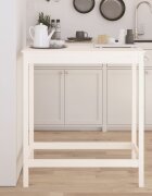 vidaXL Бар маса бяла 100x50x110 см борово дърво масив